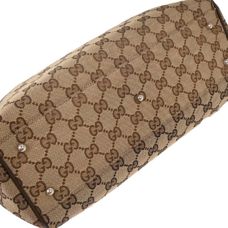 Gucci Beige Canvas GG Sherry Line Tote Handbag 145810 002122 177435