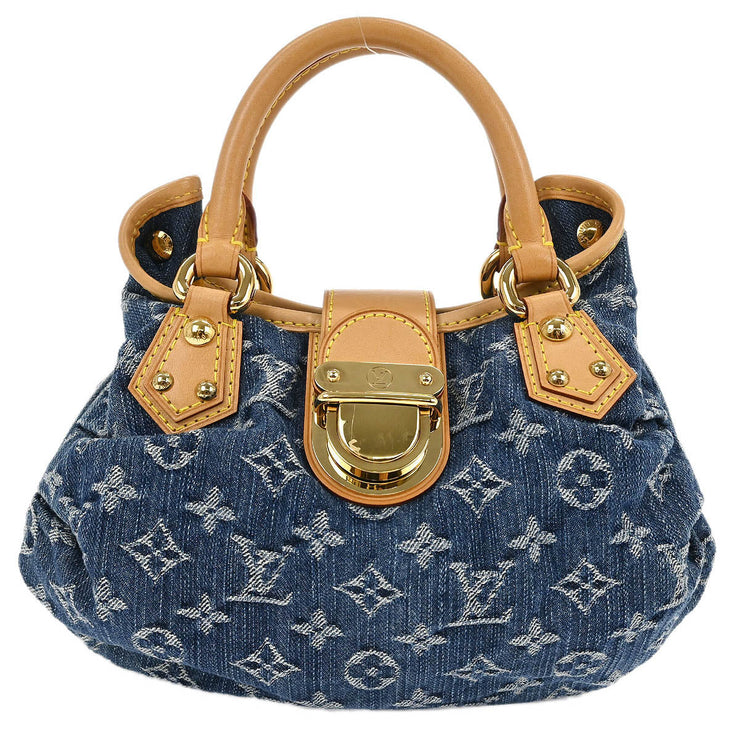 Louis Vuitton Blue Monogram Denim Pleaty Handbag M95020 VI1026 177439