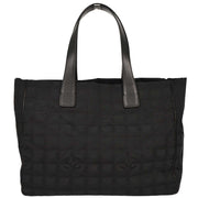 Chanel Black Jacquard Nylon Travel Line Tote Handbag 177442