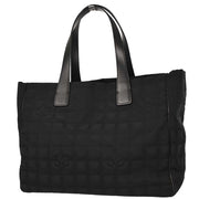 Chanel Black Jacquard Nylon Travel Line Tote Handbag 177442