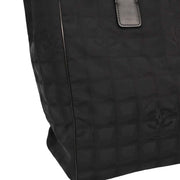 Chanel Black Jacquard Nylon Travel Line Tote Handbag 177442