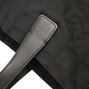 Chanel Black Jacquard Nylon Travel Line Tote Handbag 177442