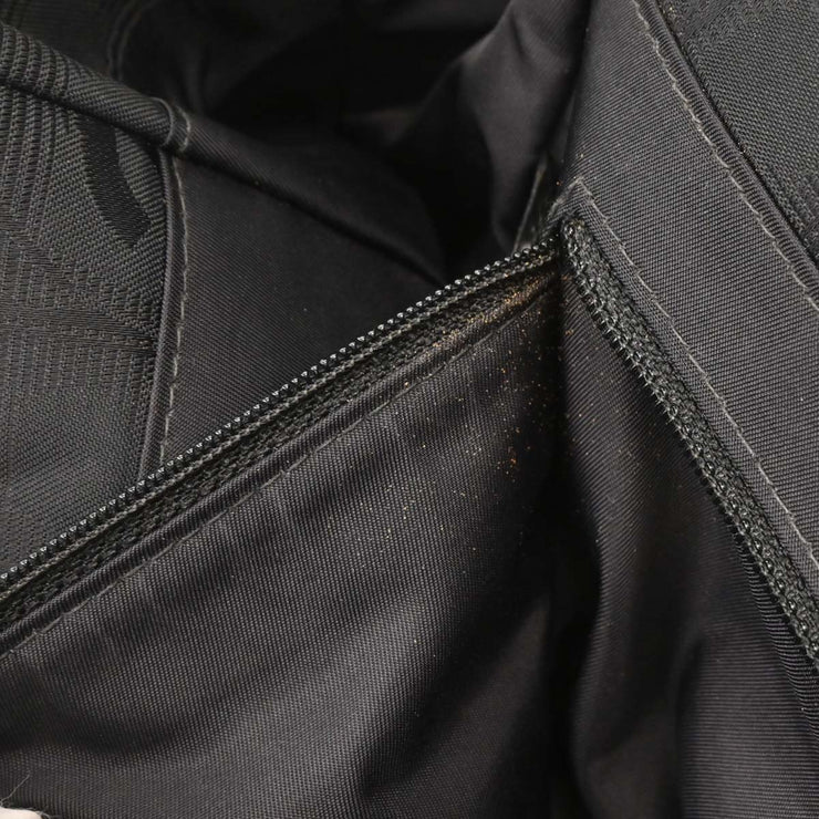 Chanel Black Jacquard Nylon Travel Line Tote Handbag 177442