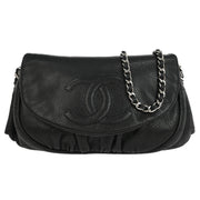 Chanel Black Calfskin Half Moon WOC Shoulder Wallet Bag 177447