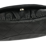 Chanel Black Calfskin Half Moon WOC Shoulder Wallet Bag 177447
