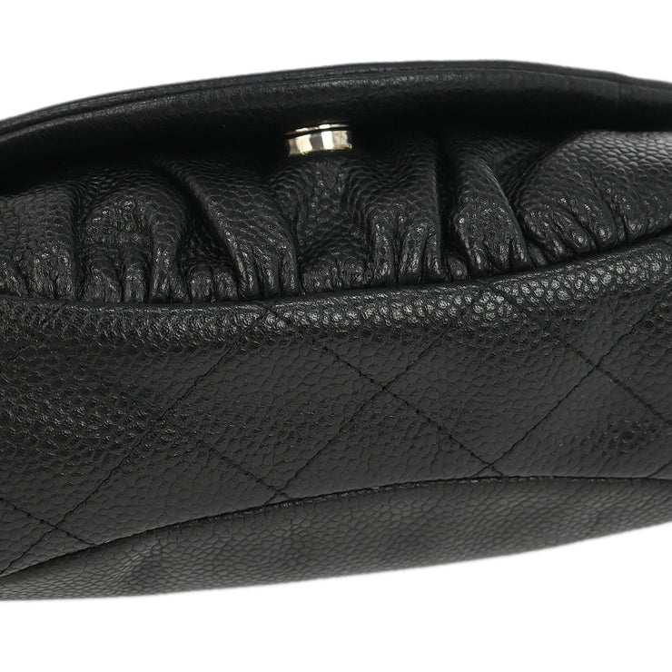 Chanel Black Calfskin Half Moon WOC Shoulder Wallet Bag 177447