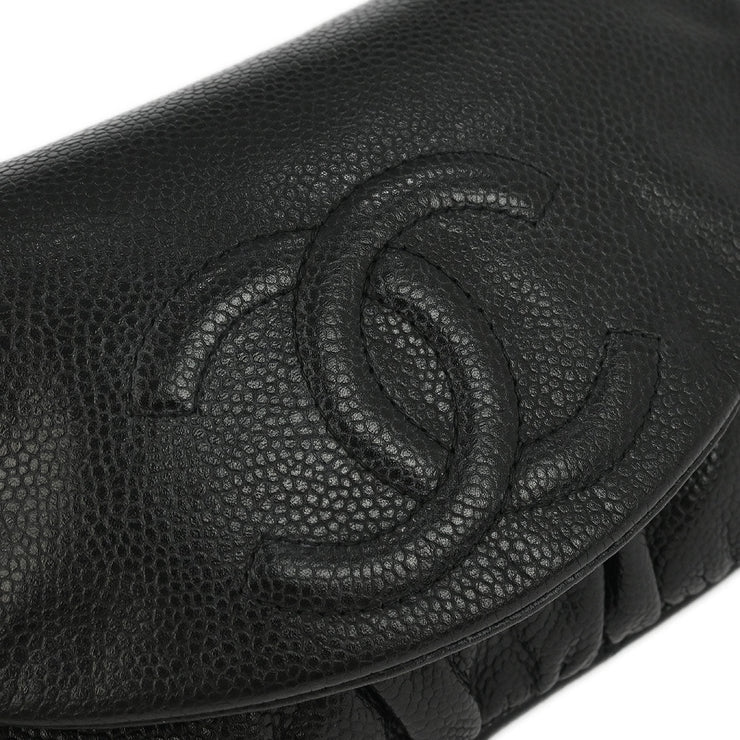 Chanel Black Calfskin Half Moon WOC Shoulder Wallet Bag 177447