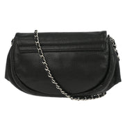 Chanel Black Calfskin Half Moon WOC Shoulder Wallet Bag 177448