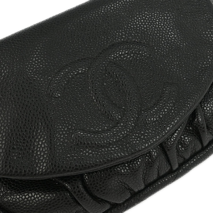 Chanel Black Calfskin Half Moon WOC Shoulder Wallet Bag 177448
