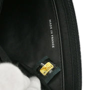 Chanel Black Calfskin Half Moon WOC Shoulder Wallet Bag 177448