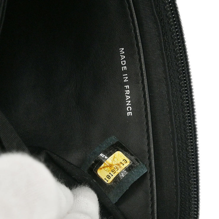 Chanel Black Calfskin Half Moon WOC Shoulder Wallet Bag 177448