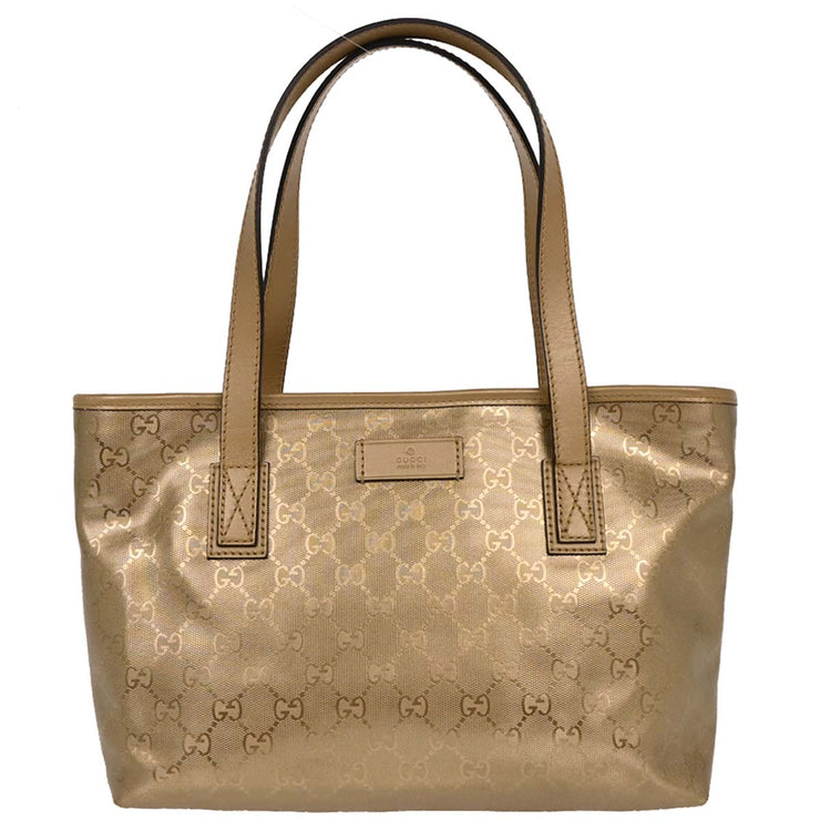 Gucci Gold PVC GG Tote Handbag 211138 002123 177452