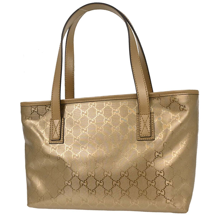 Gucci Gold PVC GG Tote Handbag 211138 002123 177452