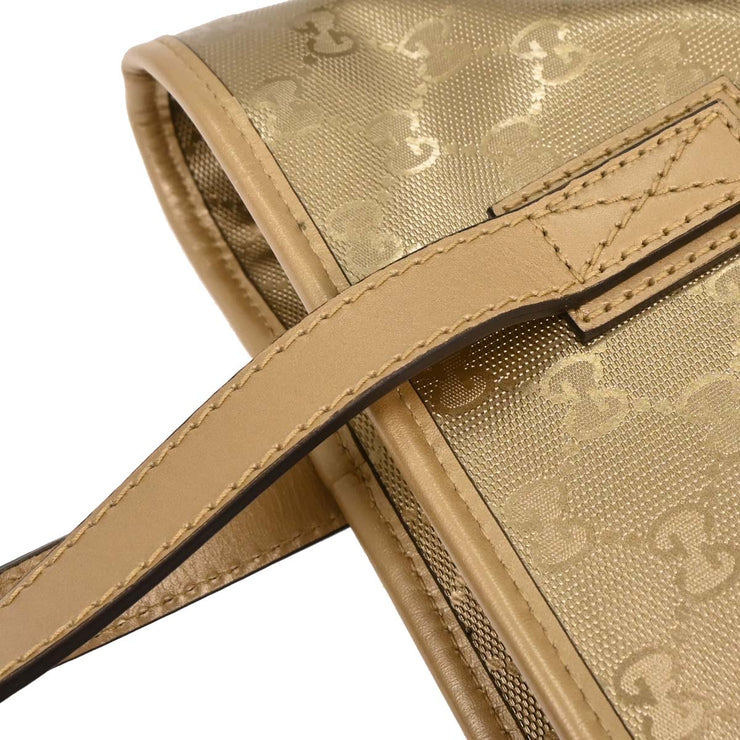 Gucci Gold PVC GG Tote Handbag 211138 002123 177452