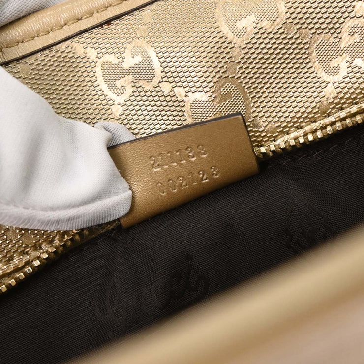 Gucci Gold PVC GG Tote Handbag 211138 002123 177452