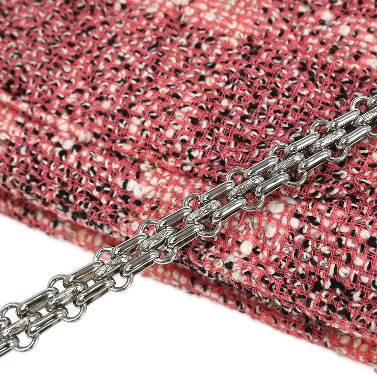 Chanel Pink Tweed Mademoiselle Lock Classic WOC Wallet On Chain 177453