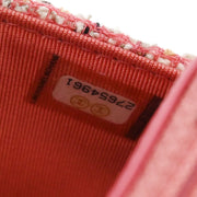 Chanel Pink Tweed Mademoiselle Lock Classic WOC Wallet On Chain 177453