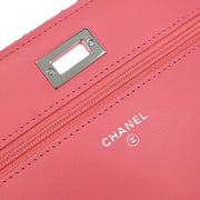 Chanel Pink Tweed Mademoiselle Lock Classic WOC Wallet On Chain 177453