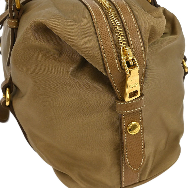 Prada Beige Nylon Logo Jacquard Shoulder Bag BL0600 25 177460