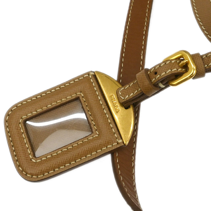 Prada Beige Nylon Logo Jacquard Shoulder Bag BL0600 25 177460