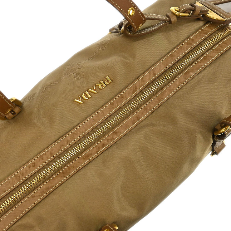 Prada Beige Nylon Logo Jacquard Shoulder Bag BL0600 25 177460
