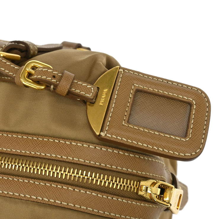 Prada Beige Nylon Logo Jacquard Shoulder Bag BL0600 25 177460