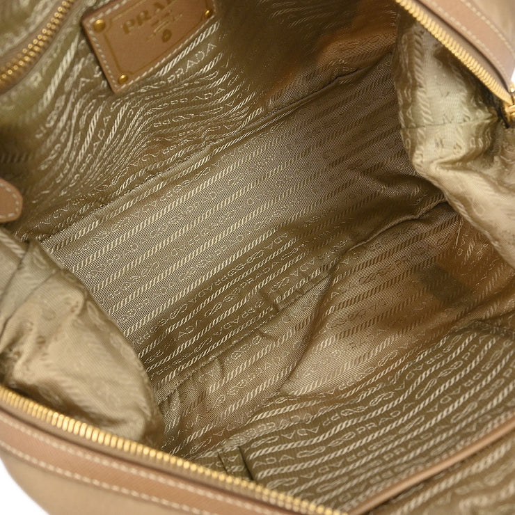 Prada Beige Nylon Logo Jacquard Shoulder Bag BL0600 25 177460
