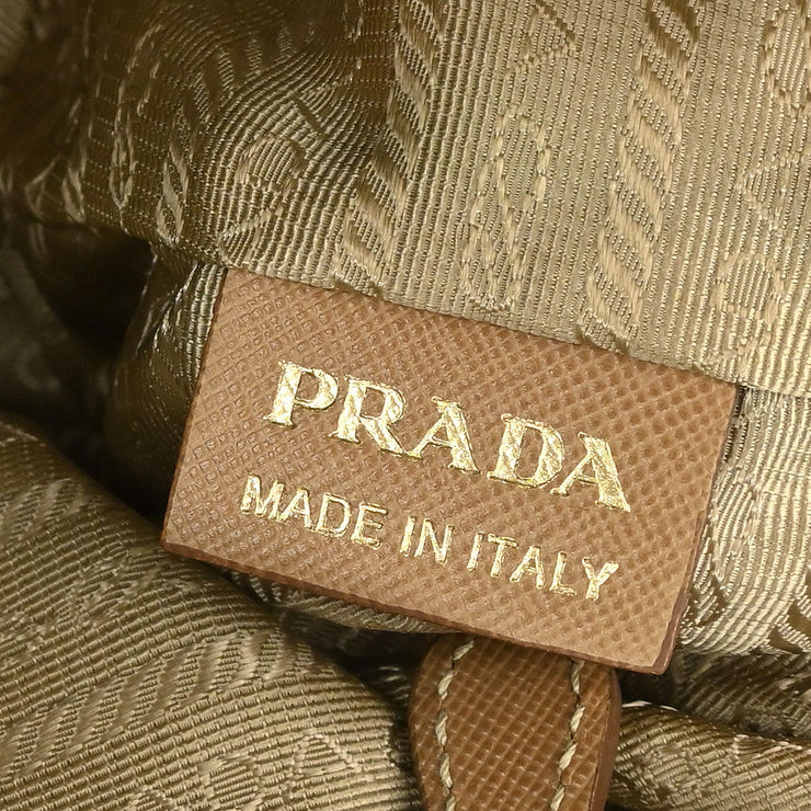 Prada Beige Nylon Logo Jacquard Shoulder Bag BL0600 25 177460