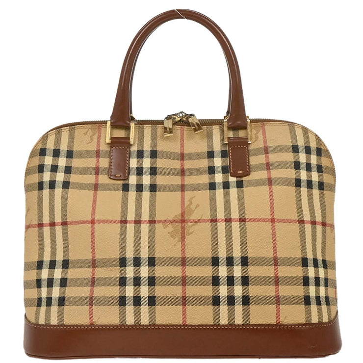 Burberry Beige PVC House Check Handbag T-03-2 177461