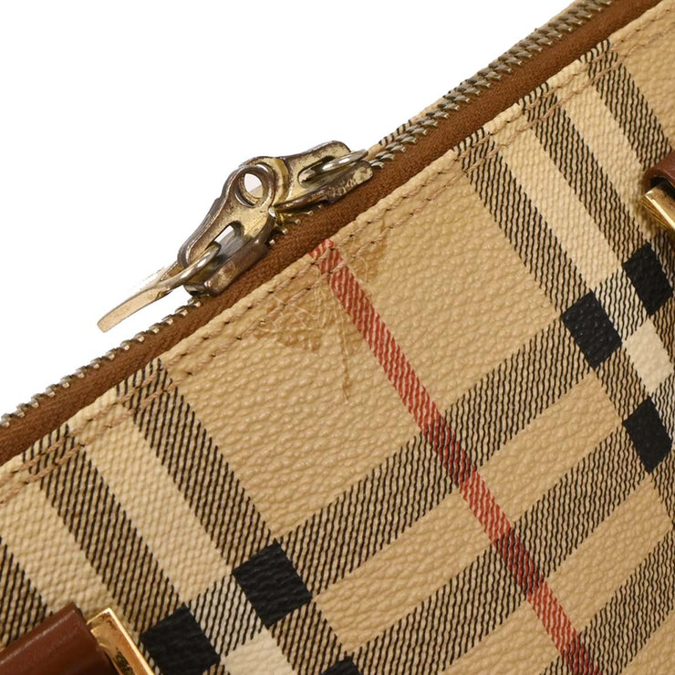 Burberry Beige PVC House Check Handbag T-03-2 177461