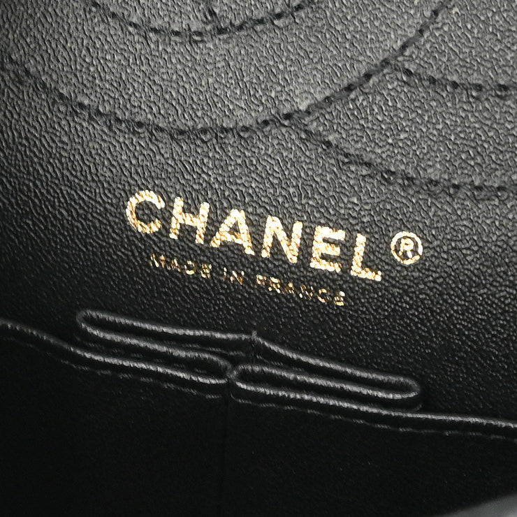Chanel Black Suede 2.55 Small Classic Double Flap Shoulder Bag 177475