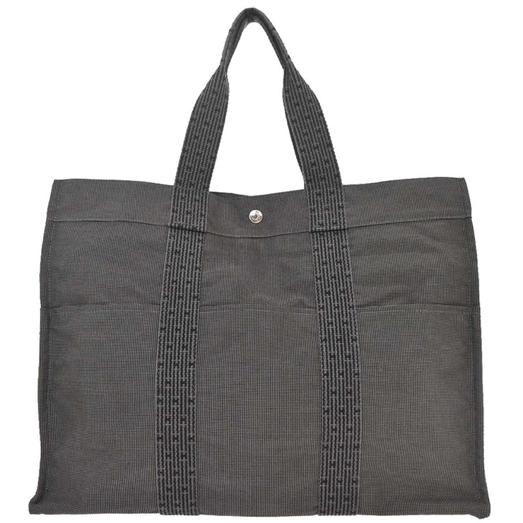Hermes Gray Canvas Herline Tote GM Handbag 177479