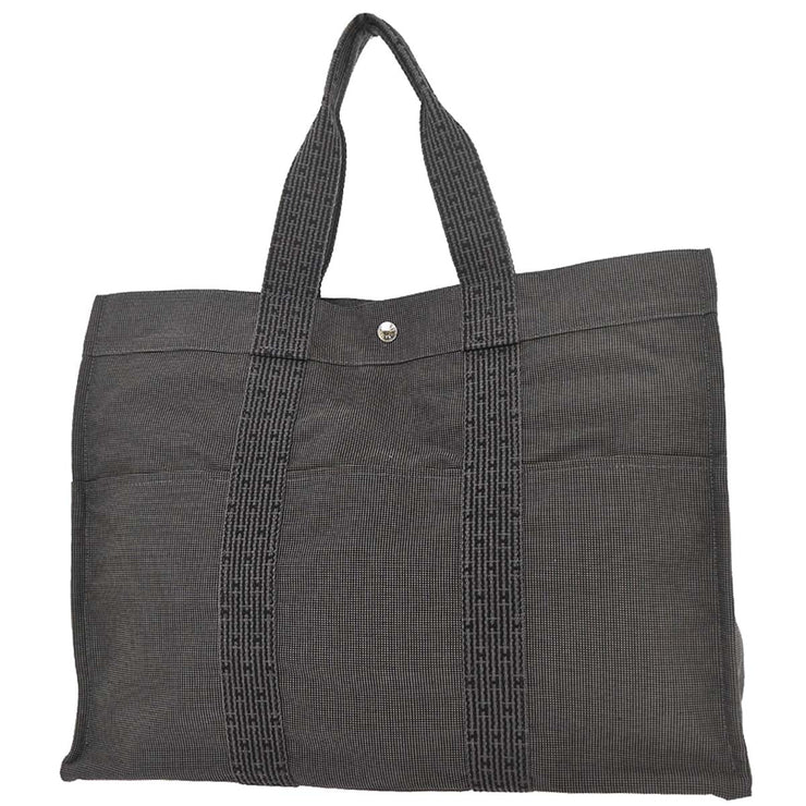 Hermes Gray Canvas Herline Tote GM Handbag 177479