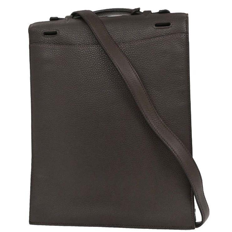 Hermes Vert Gris Taurillon Clemence Sac a Depeches DPLG Handbag  Square:F M.U 177488