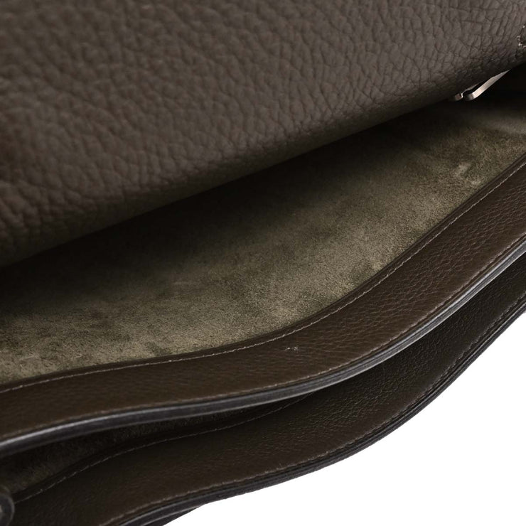 Hermes Vert Gris Taurillon Clemence Sac a Depeches DPLG Handbag  Square:F M.U 177488