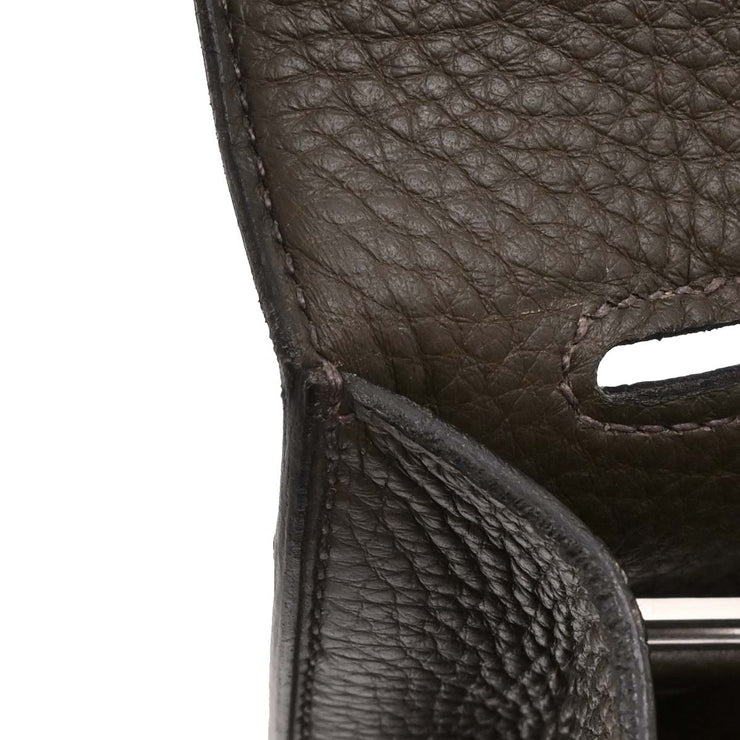 Hermes Vert Gris Taurillon Clemence Sac a Depeches DPLG Handbag  Square:F M.U 177488