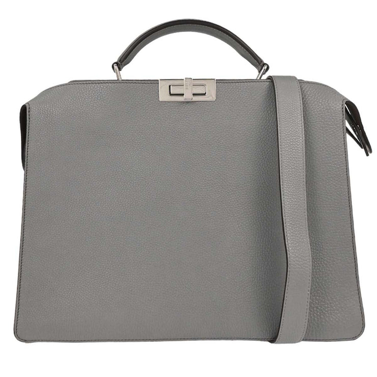 Fendi Gray Leather Peekaboo ISeeU 2way Handbag 7VA529AFC32284927 177506