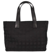 Chanel Black Jacquard Nylon Travel Line Tote Handbag 177509
