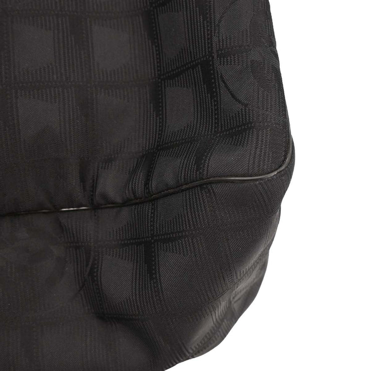 Chanel Black Jacquard Nylon Travel Line Tote Handbag 177509