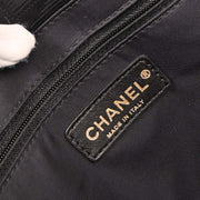 Chanel Black Jacquard Nylon Travel Line Tote Handbag 177509