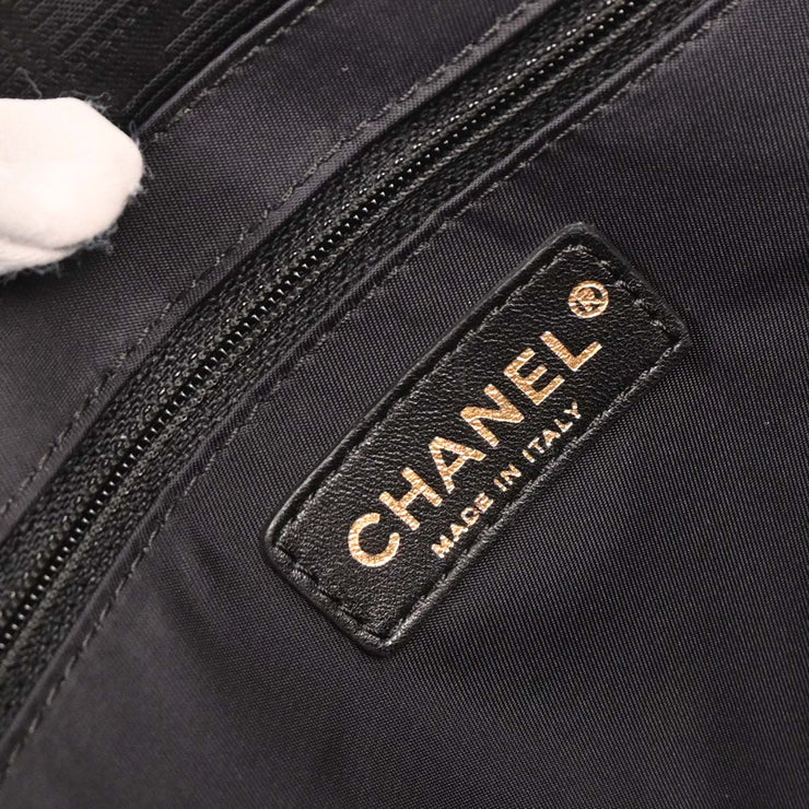 Chanel Black Jacquard Nylon Travel Line Tote Handbag 177509