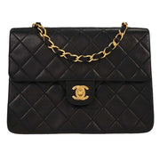Chanel Black Lambskin Classic Square Flap Shoulder Bag 20 177512