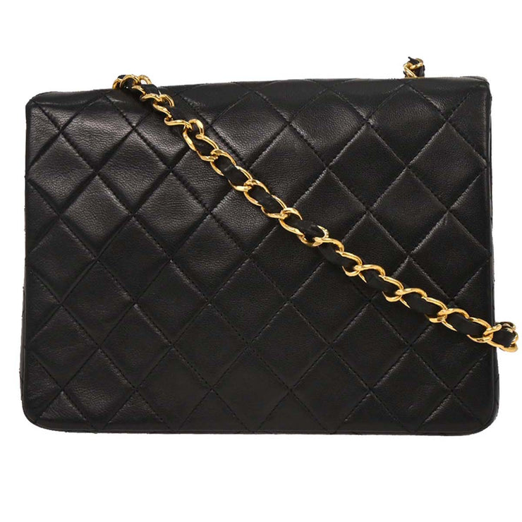 Chanel Black Lambskin Classic Square Flap Shoulder Bag 20 177512