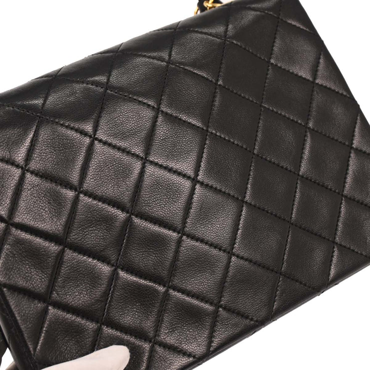 Chanel Black Lambskin Classic Square Flap Shoulder Bag 20 177512