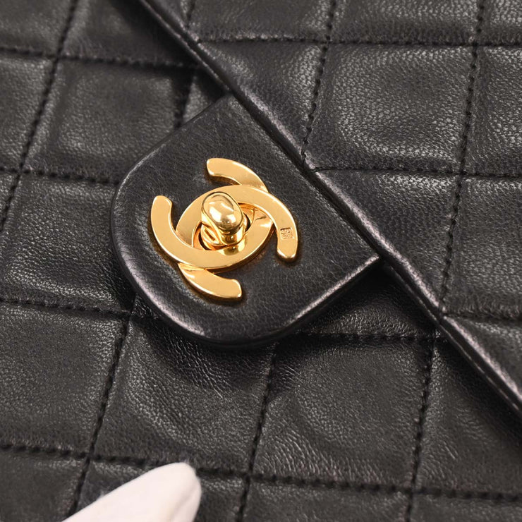 Chanel Black Lambskin Classic Square Flap Shoulder Bag 20 177512