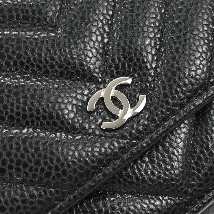 Chanel Black Calfskin Chevron Classic WOC Wallet On Chain 177514
