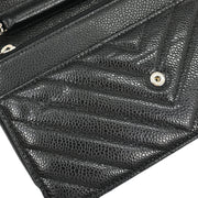 Chanel Black Calfskin Chevron Classic WOC Wallet On Chain 177514