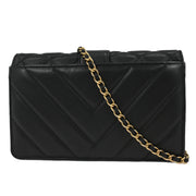 Chanel Black Lambskin Chevron WOC Wallet On Chain 177516