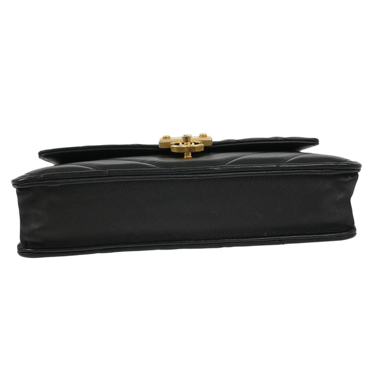 Chanel Black Lambskin Chevron WOC Wallet On Chain 177516
