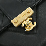 Chanel Black Lambskin Chevron WOC Wallet On Chain 177516